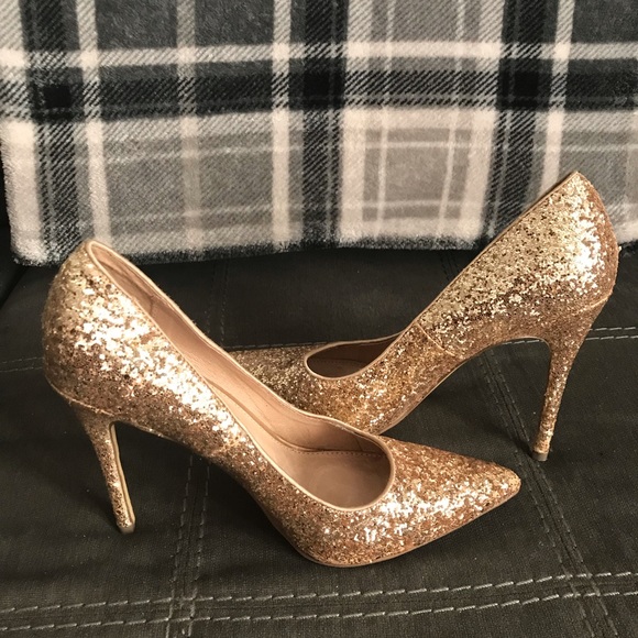 Steve Madden Atlantyc gold glitter heels - Picture 4 of 6